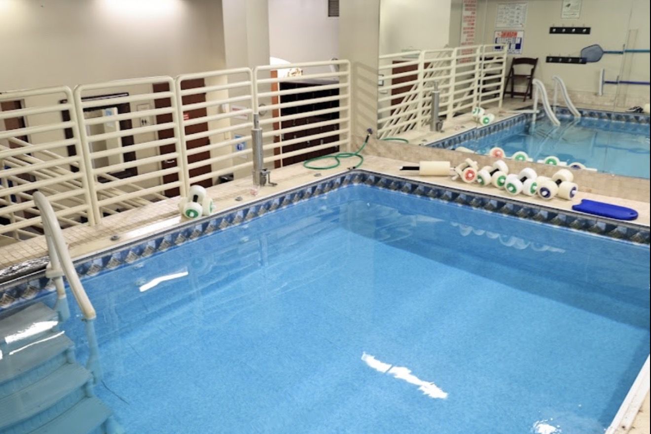The small, warm indoor pool at Spine Center Atlanta, where our Buckhead lessons are held